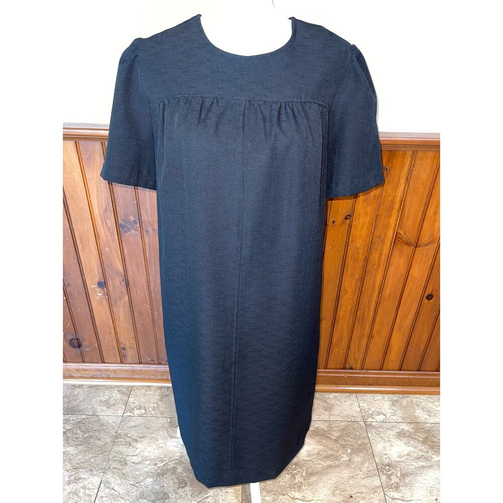 Womens HHR Vintage Black Short Sleeve Polyester‎ 60s 70s Style Maternity Dress